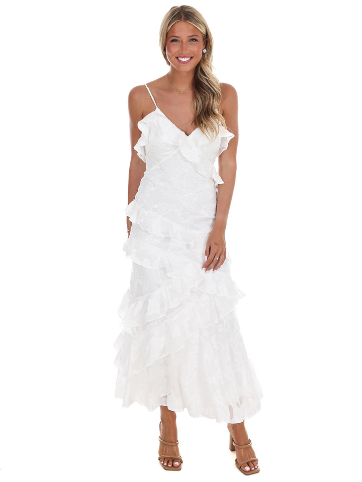 Love Me Tender Ruffle Midi Dress