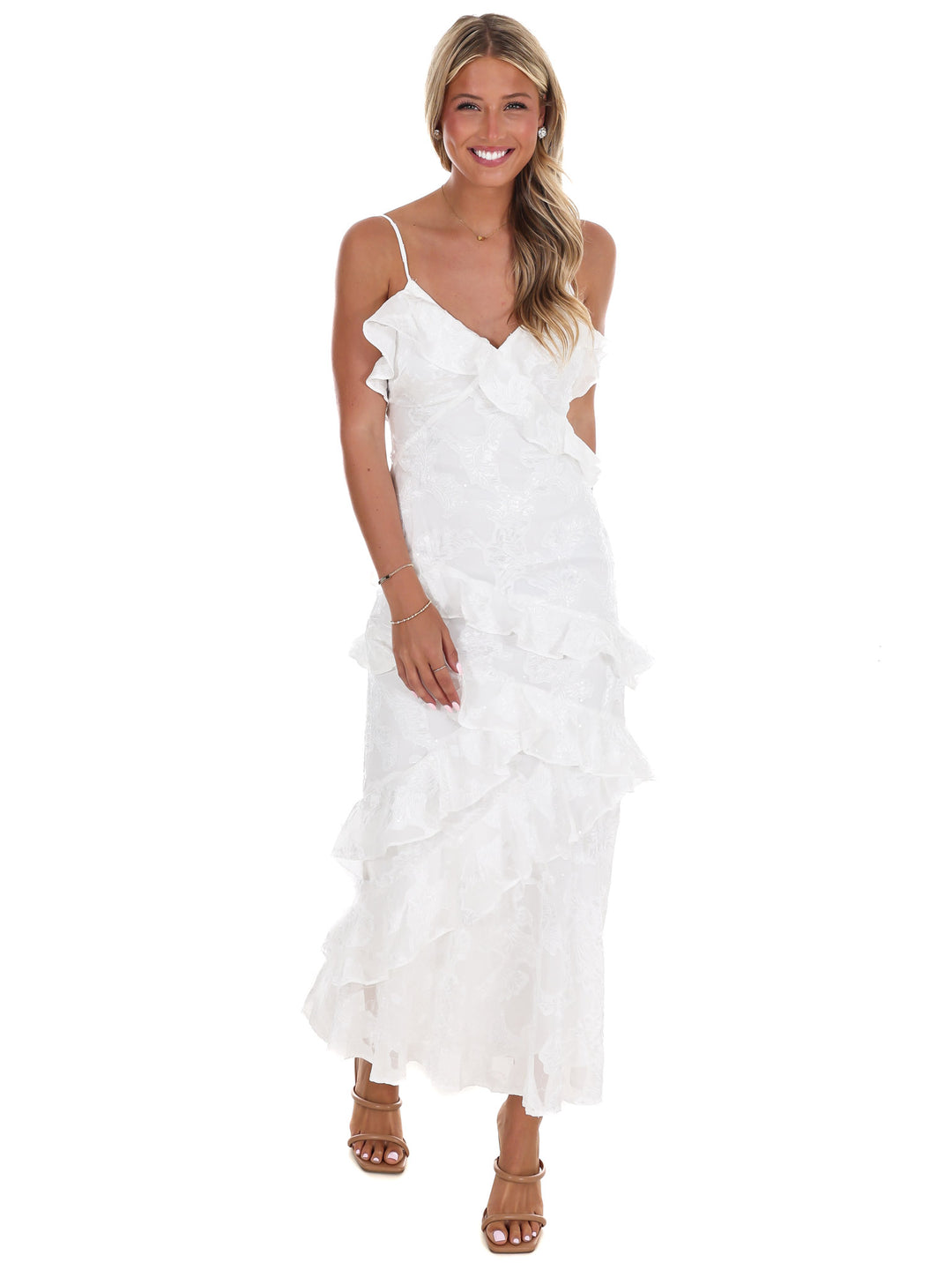 Love Me Tender Ruffle Midi Dress