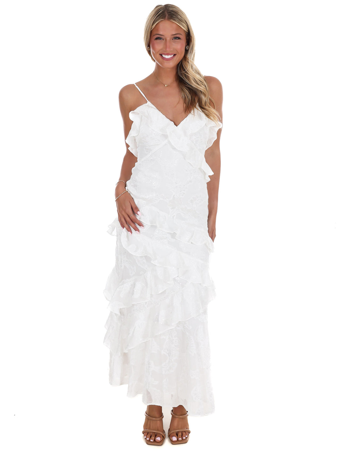 Love Me Tender Ruffle Midi Dress