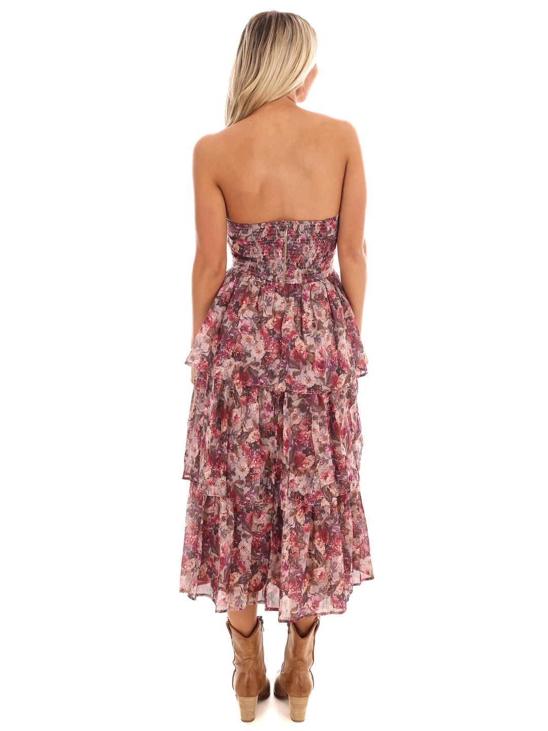 Whimsical Wildflower Ruffle Midi Dress