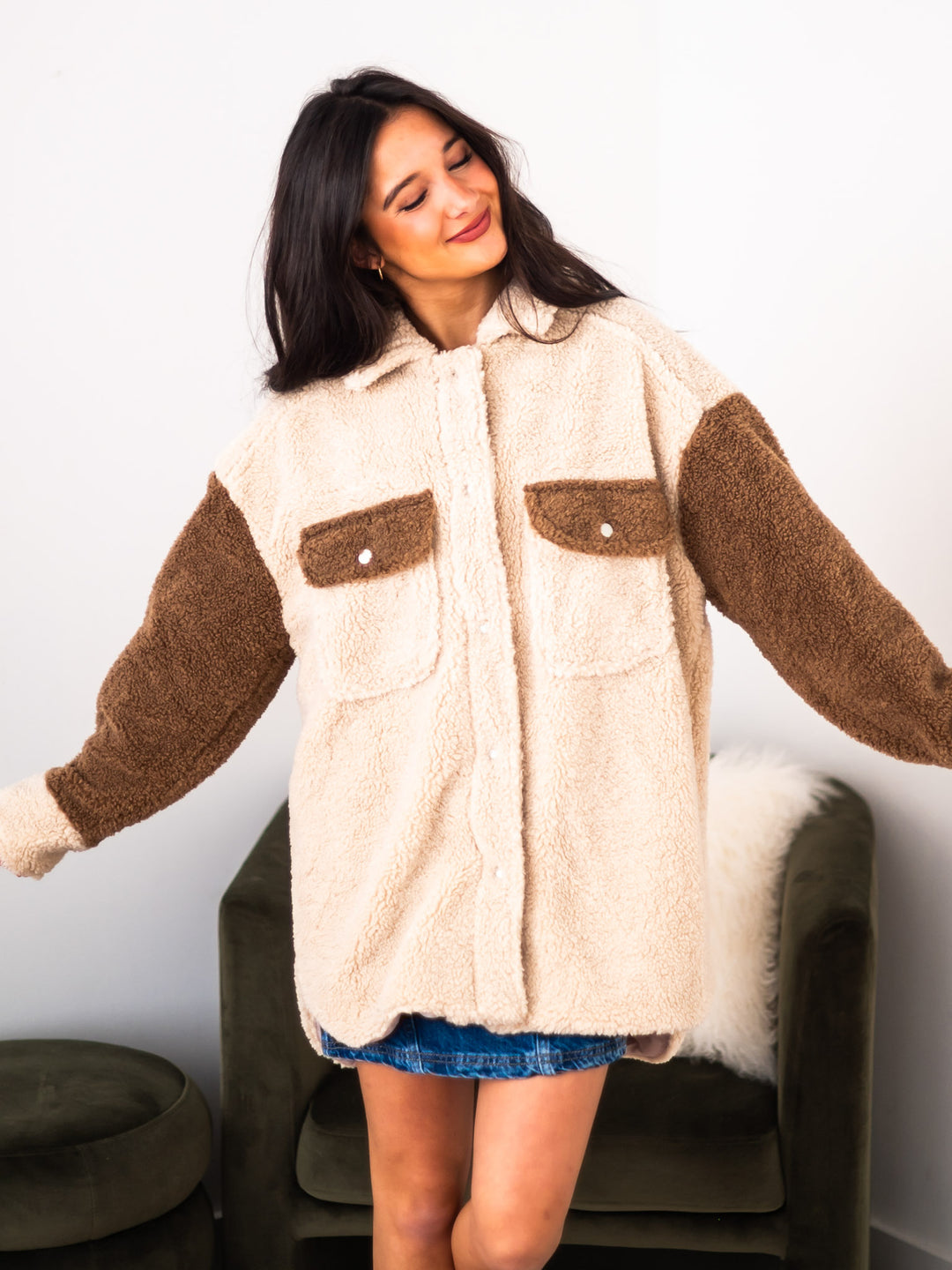 She Will Be Loved Sherpa Jacket