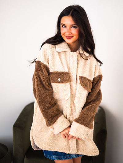 She Will Be Loved Sherpa Jacket