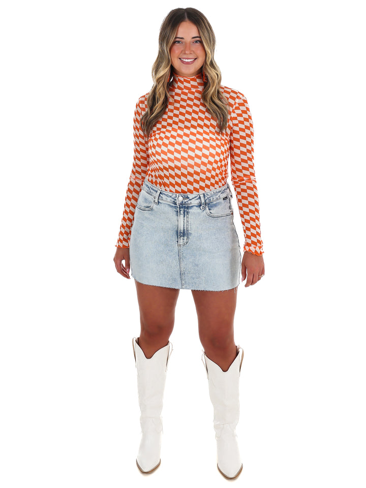 Final Play Checkered Mesh Top