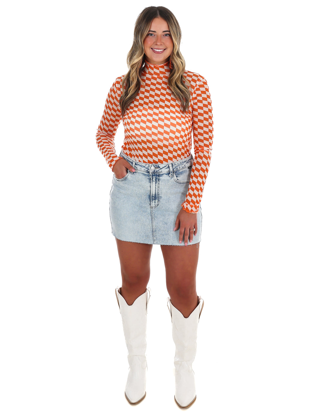 Final Play Checkered Mesh Top