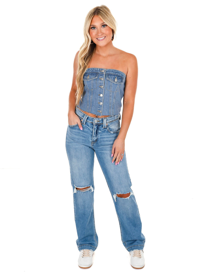 Treat Yourself Denim Top