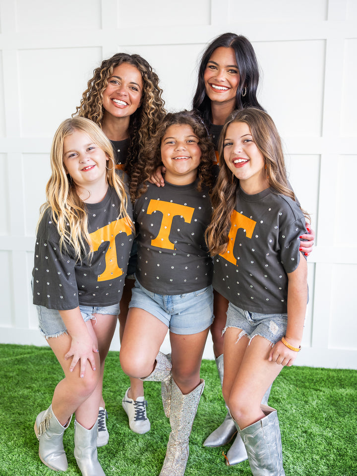 Tennessee Oversized Rhinestone Crop Top