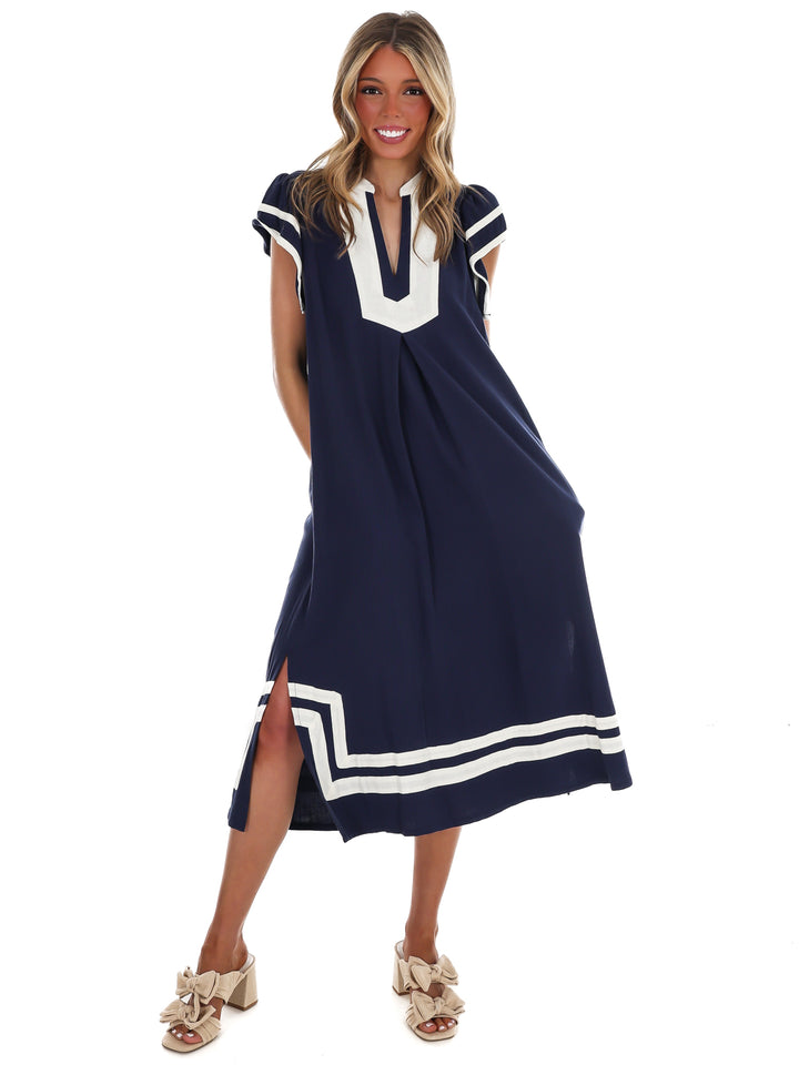Nice to Meet You Contrast Midi Dress