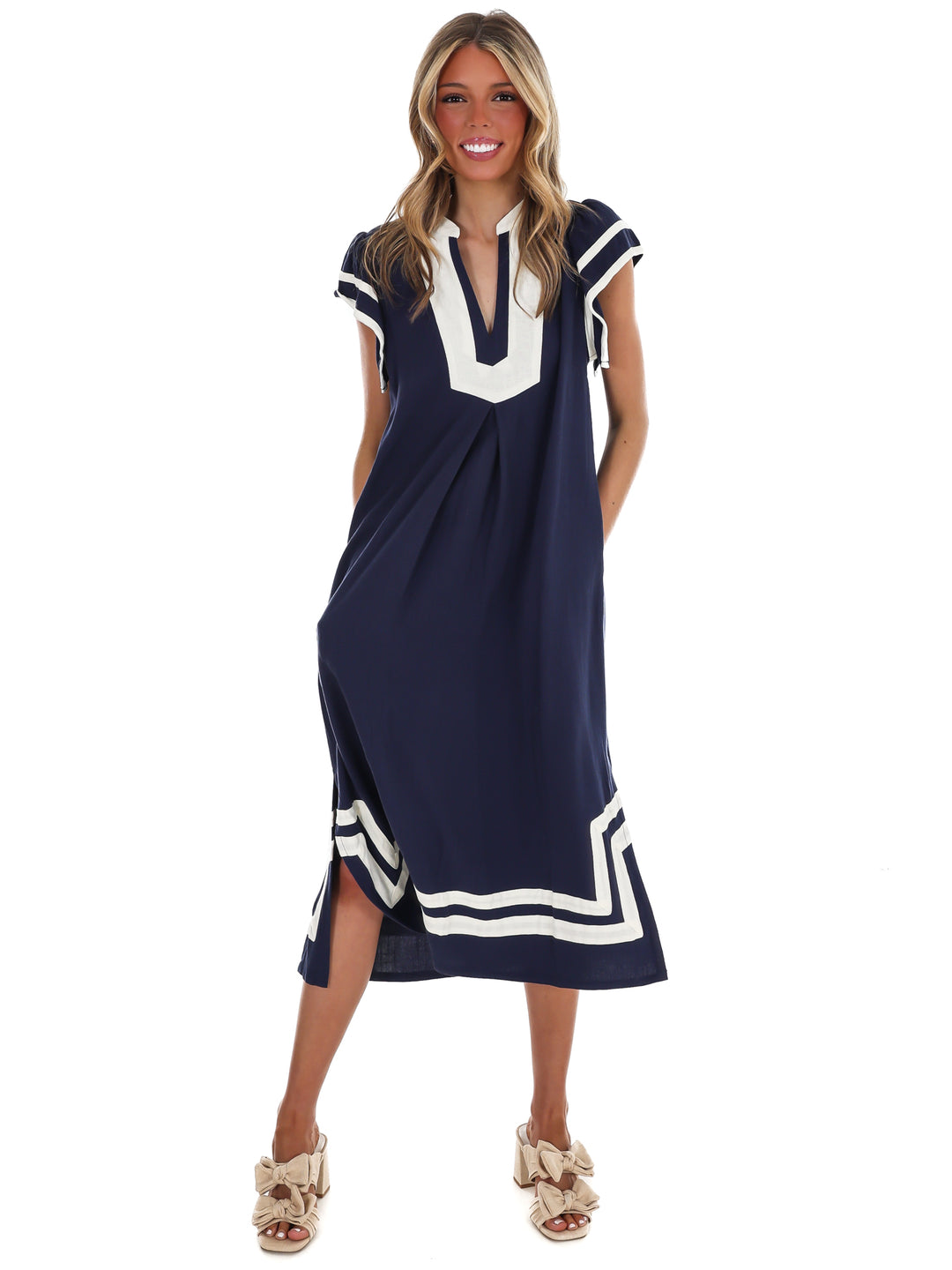 Nice to Meet You Contrast Midi Dress