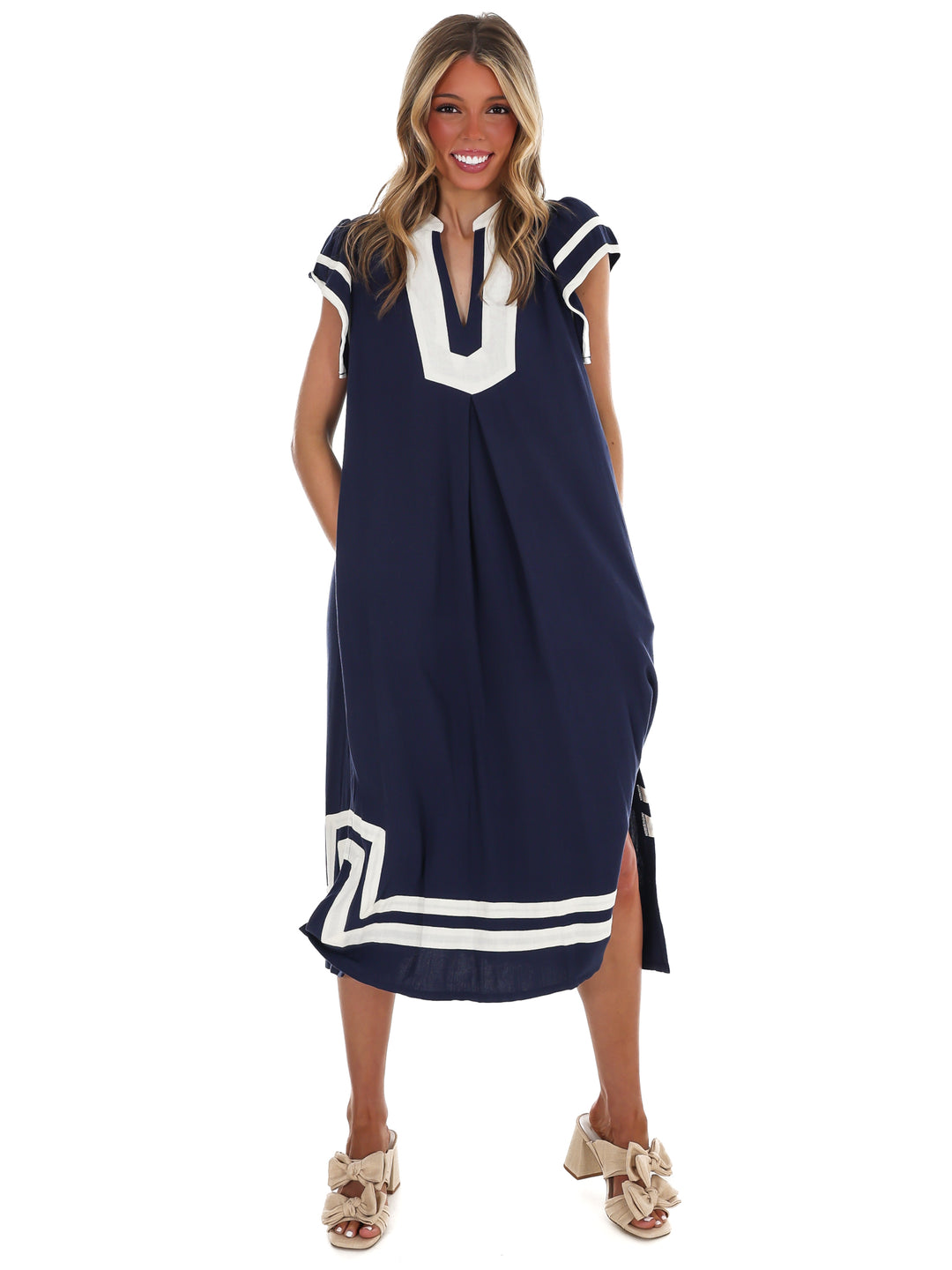 Nice to Meet You Contrast Midi Dress