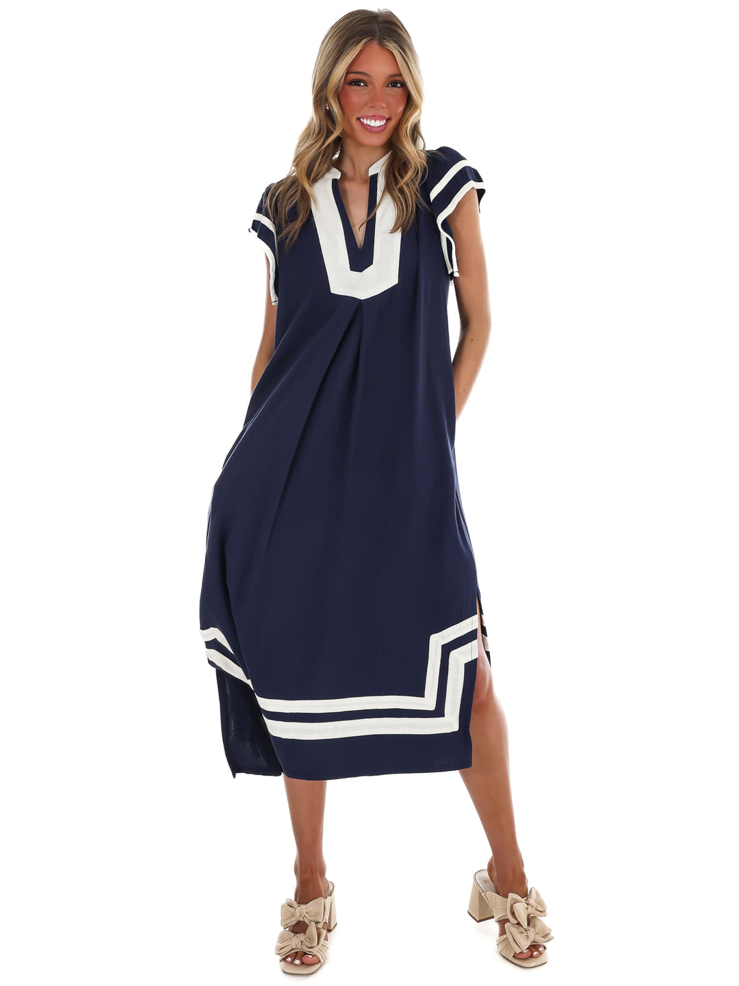 Nice to Meet You Contrast Midi Dress