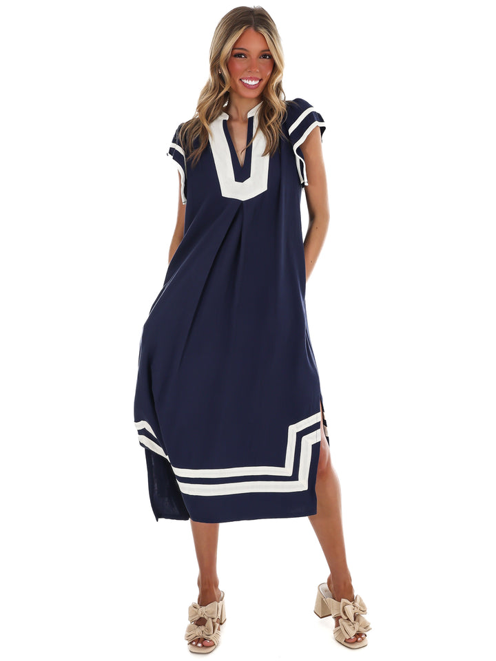 Nice to Meet You Contrast Midi Dress