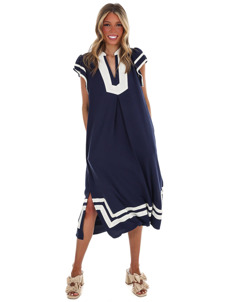 Nice to Meet You Contrast Midi Dress