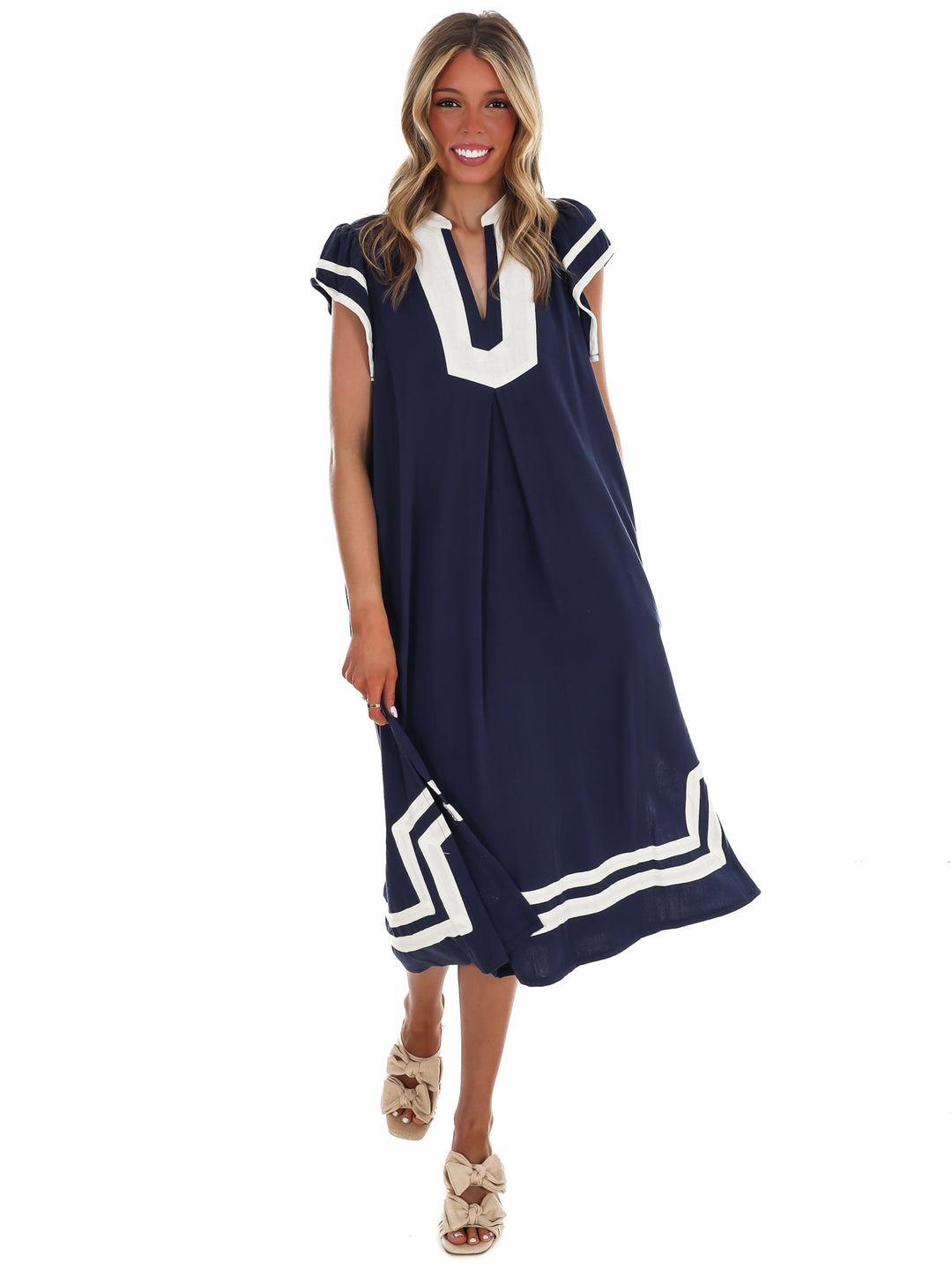 Nice to Meet You Contrast Midi Dress