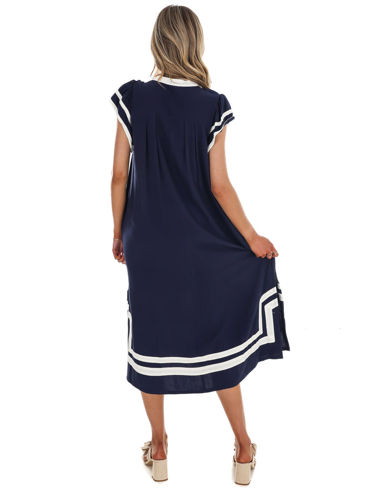 Nice to Meet You Contrast Midi Dress
