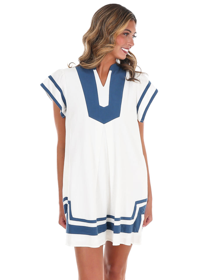 Missing Piece Linen Contrast Mini Dress