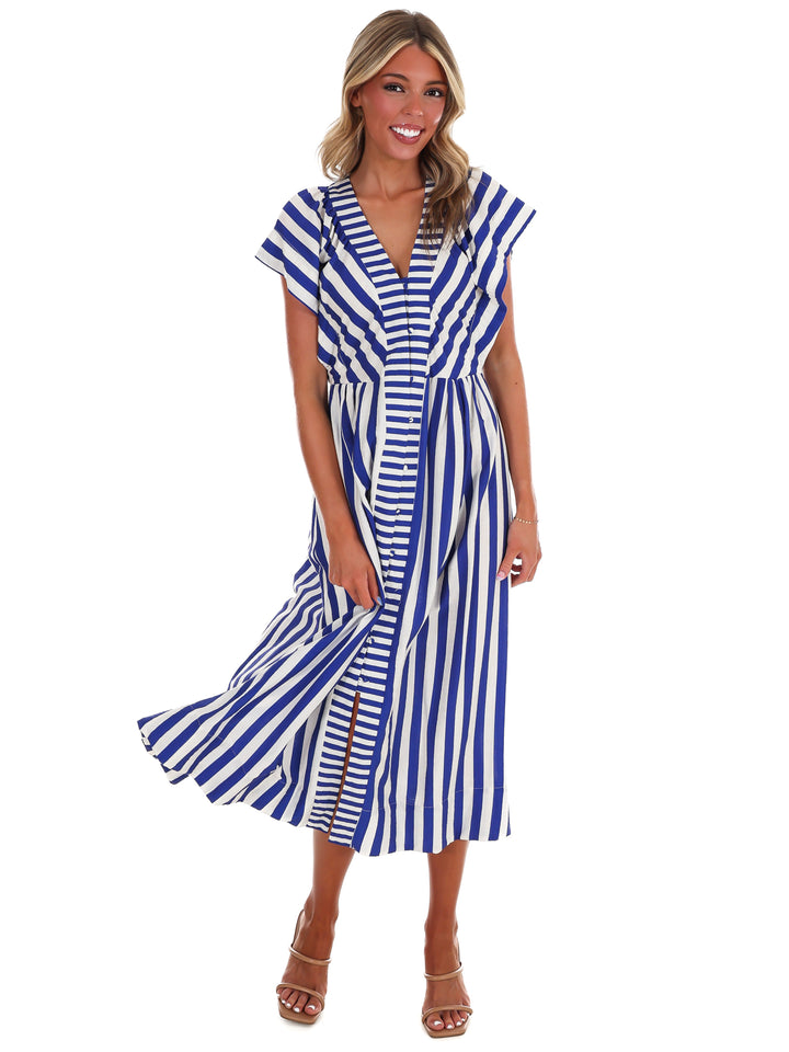 Hometown Honey Stripe Midi Dress