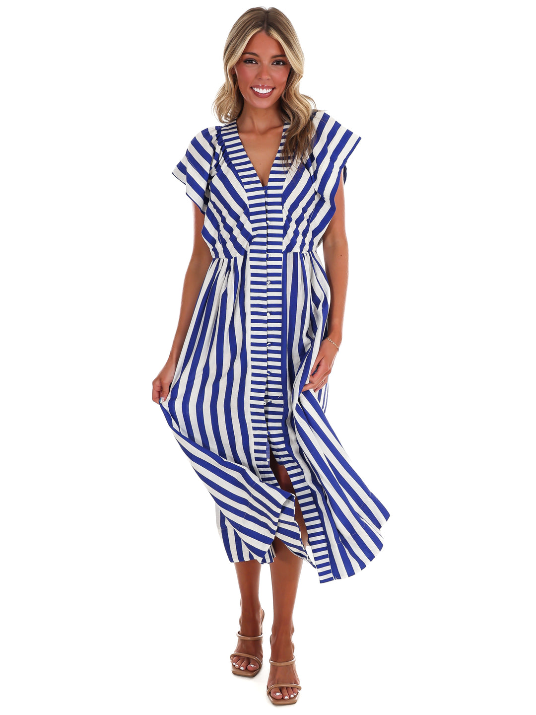 Hometown Honey Stripe Midi Dress