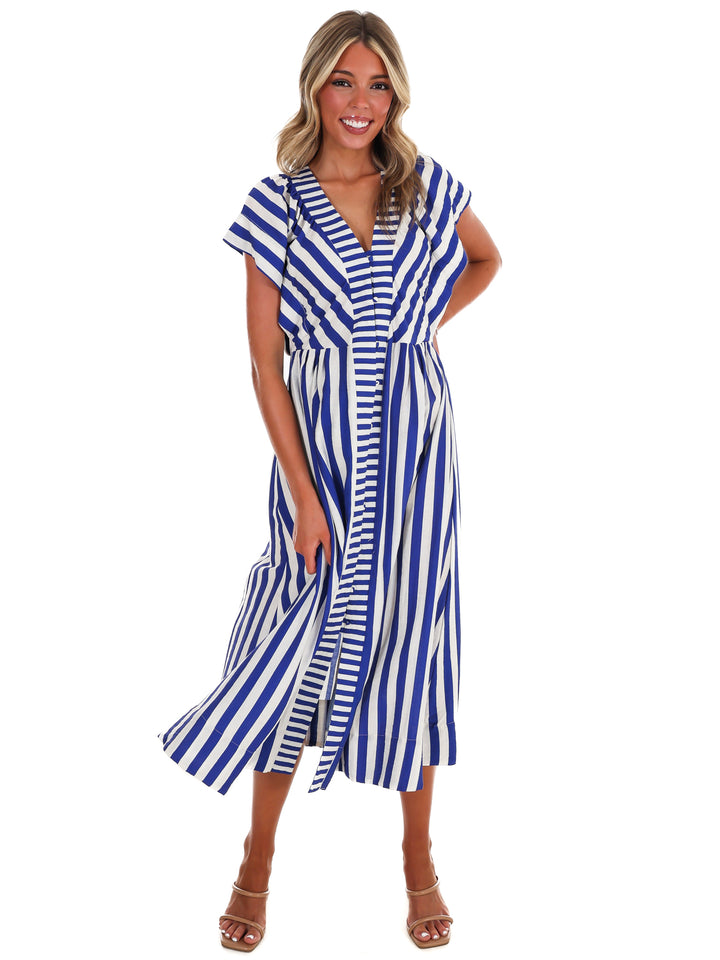 Hometown Honey Stripe Midi Dress
