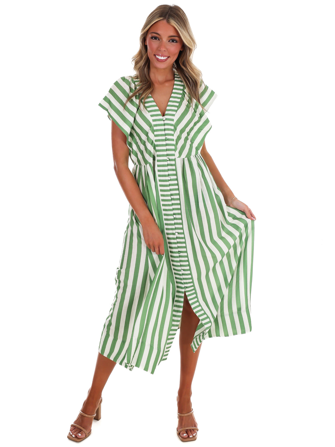 Hometown Honey Stripe Midi Dress