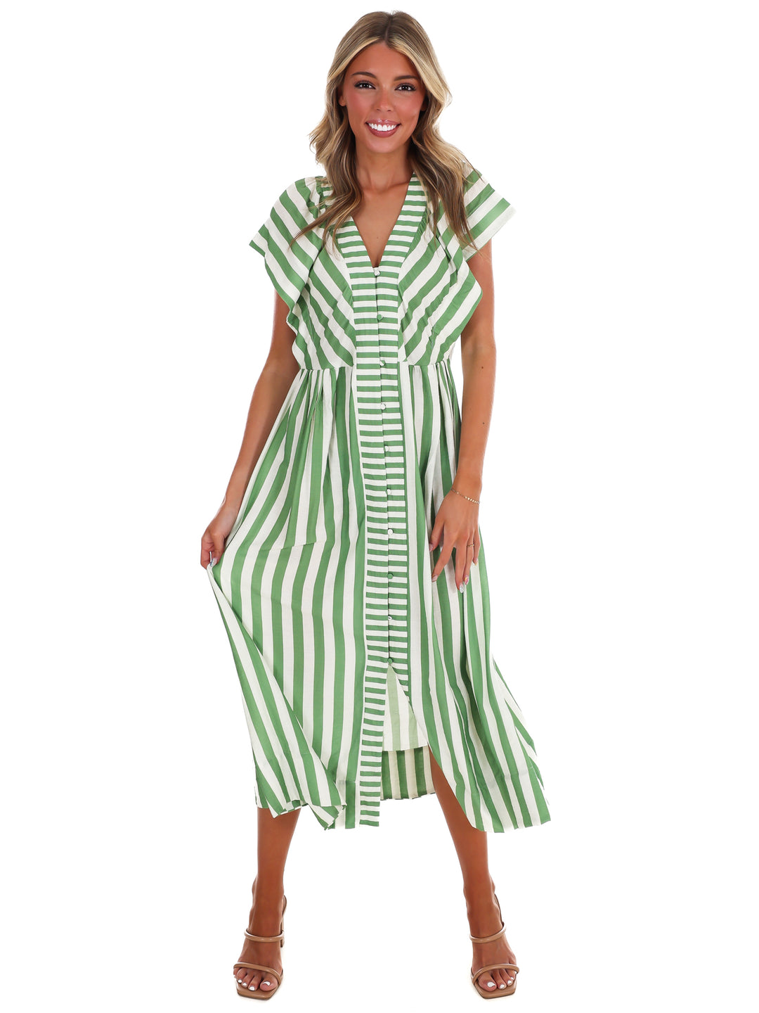 Hometown Honey Stripe Midi Dress