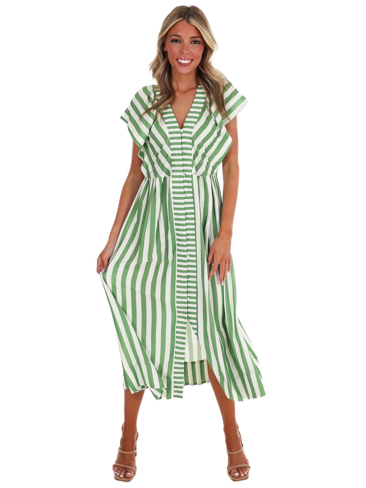 Hometown Honey Stripe Midi Dress