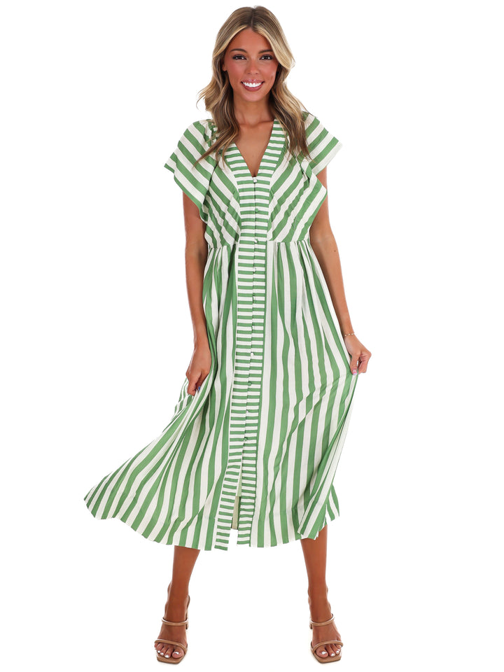 Hometown Honey Stripe Midi Dress