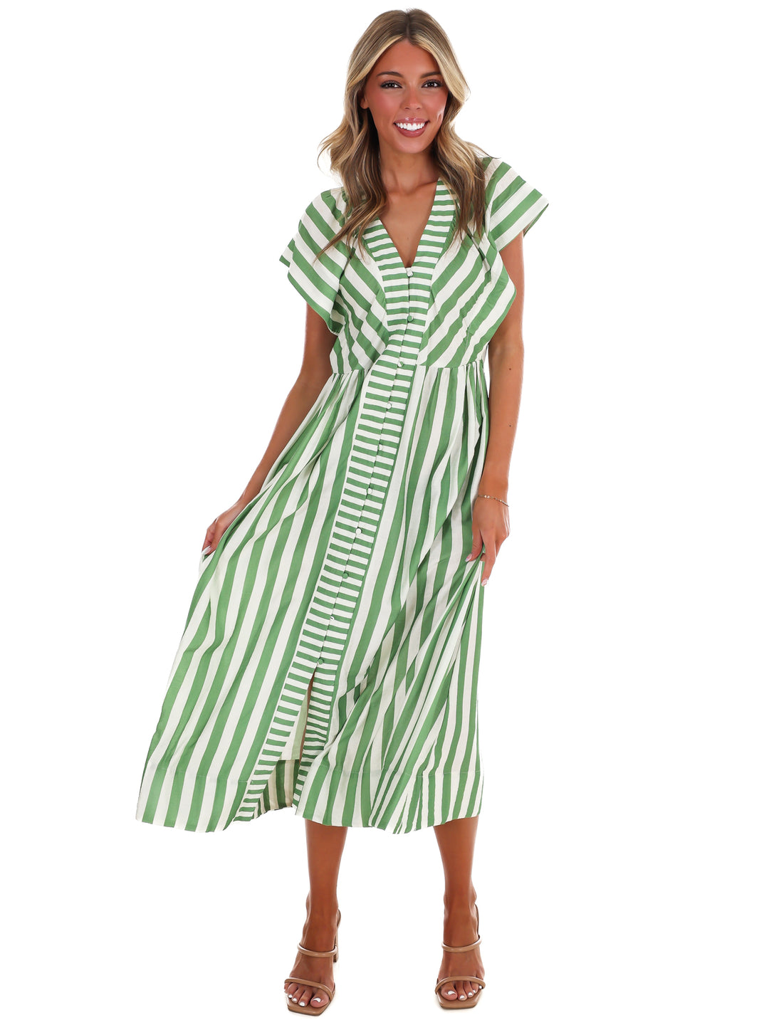 Hometown Honey Stripe Midi Dress