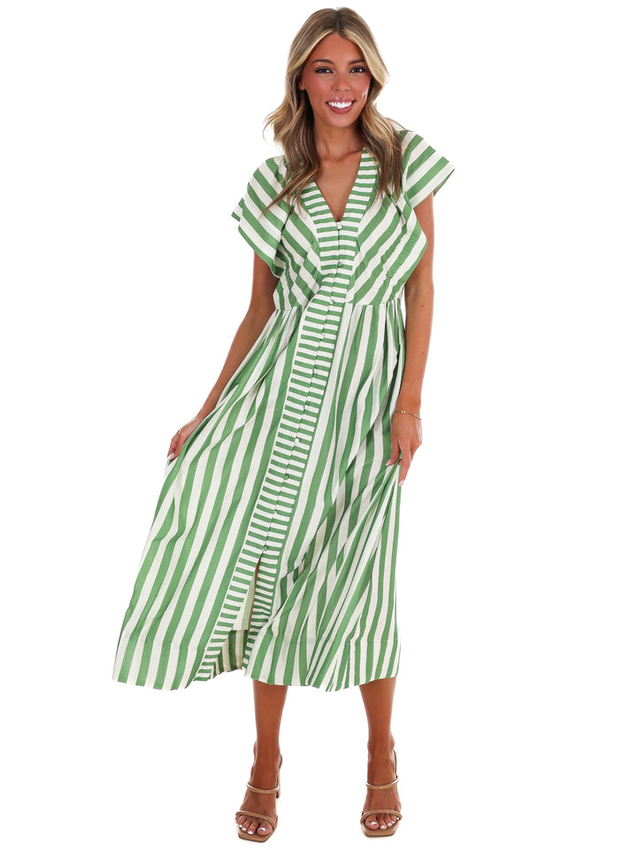 Hometown Honey Stripe Midi Dress