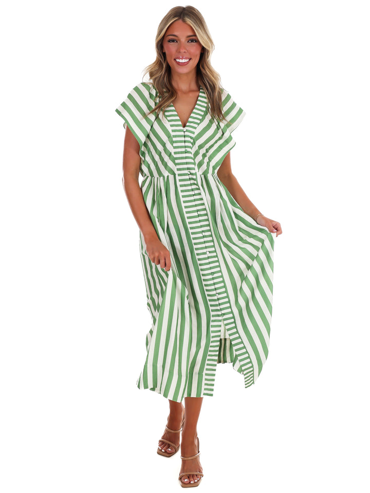 Hometown Honey Stripe Midi Dress