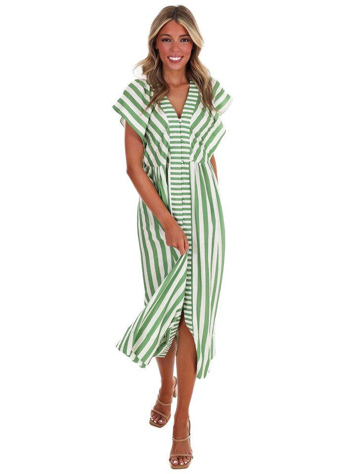 Hometown Honey Stripe Midi Dress