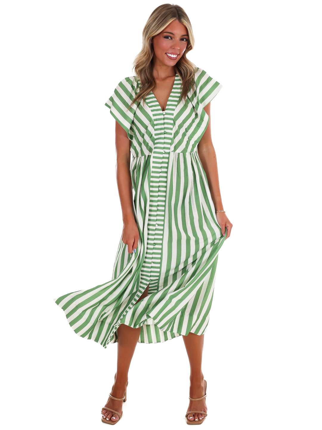 Hometown Honey Stripe Midi Dress