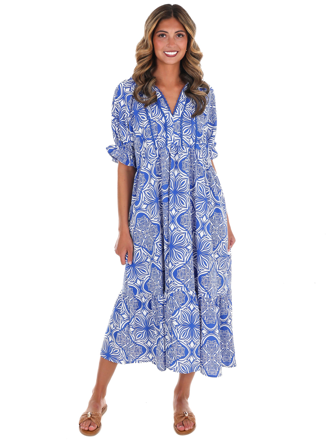 Sweet Love Abstract Print Midi Dress