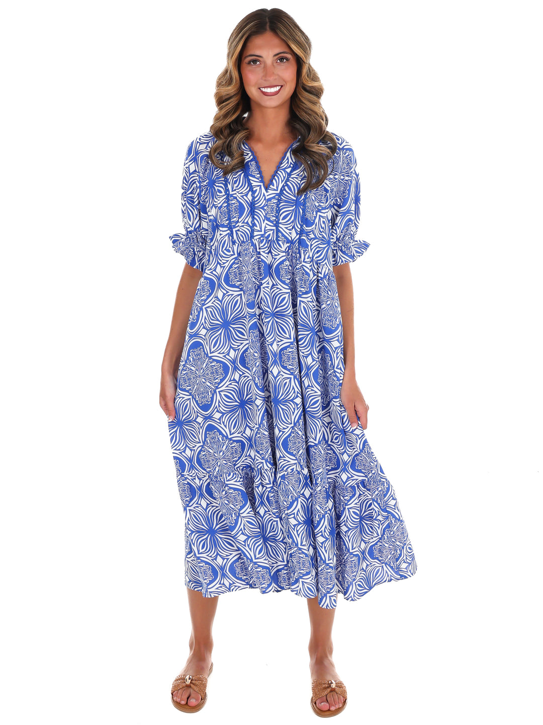Sweet Love Abstract Print Midi Dress