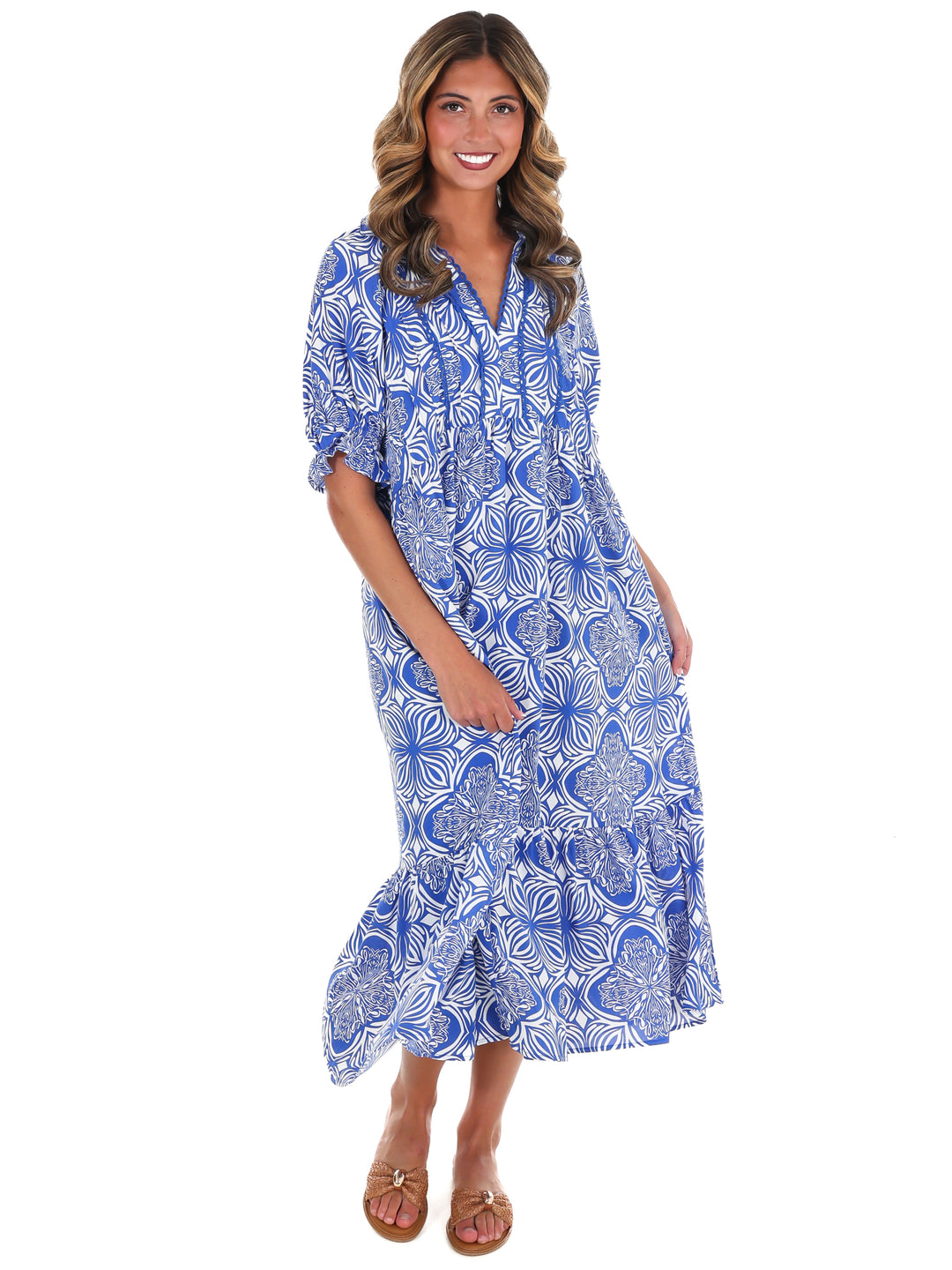 Sweet Love Abstract Print Midi Dress