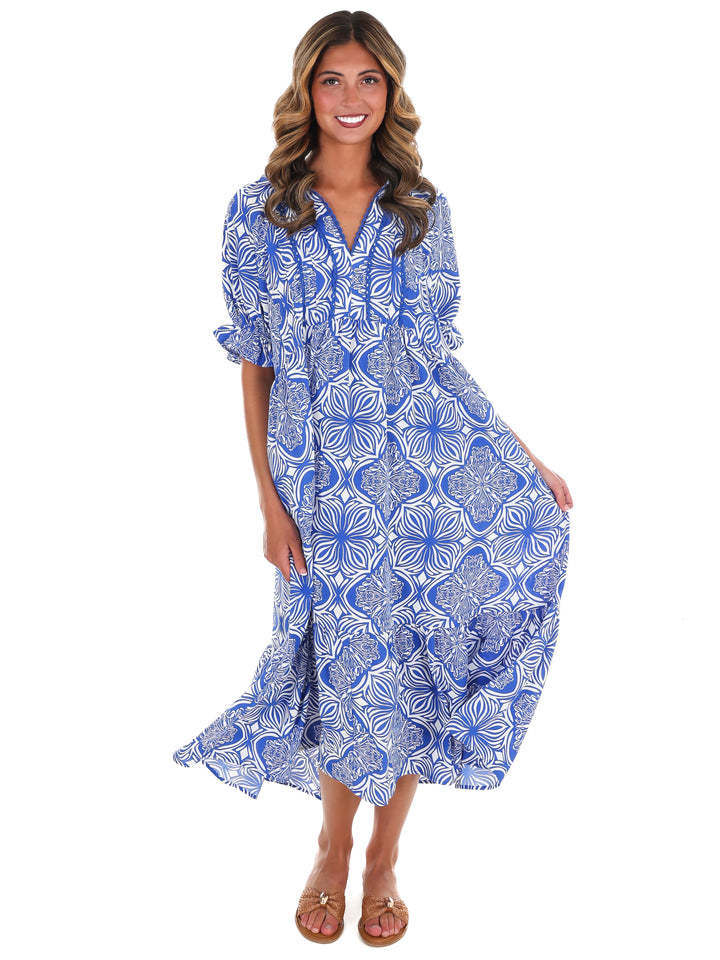 Sweet Love Abstract Print Midi Dress