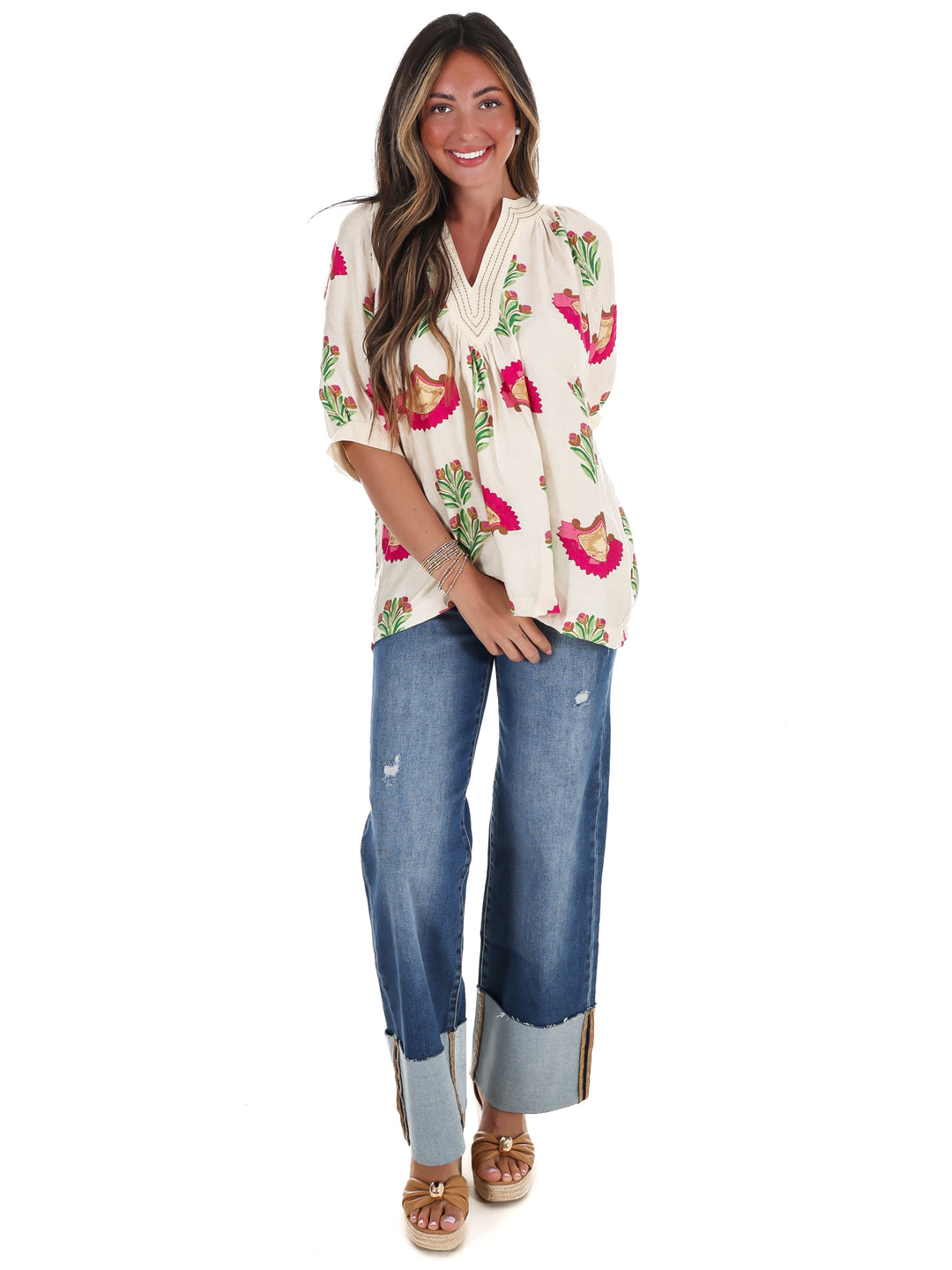 Artful Edge V-Neck Top