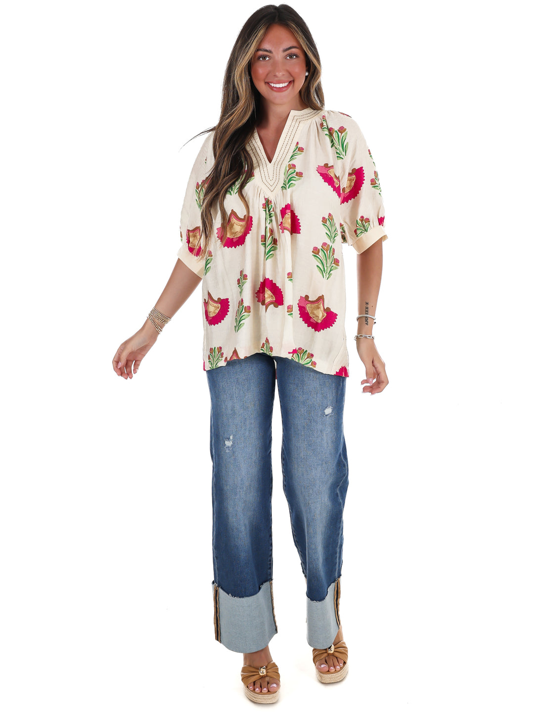 Artful Edge V-Neck Top