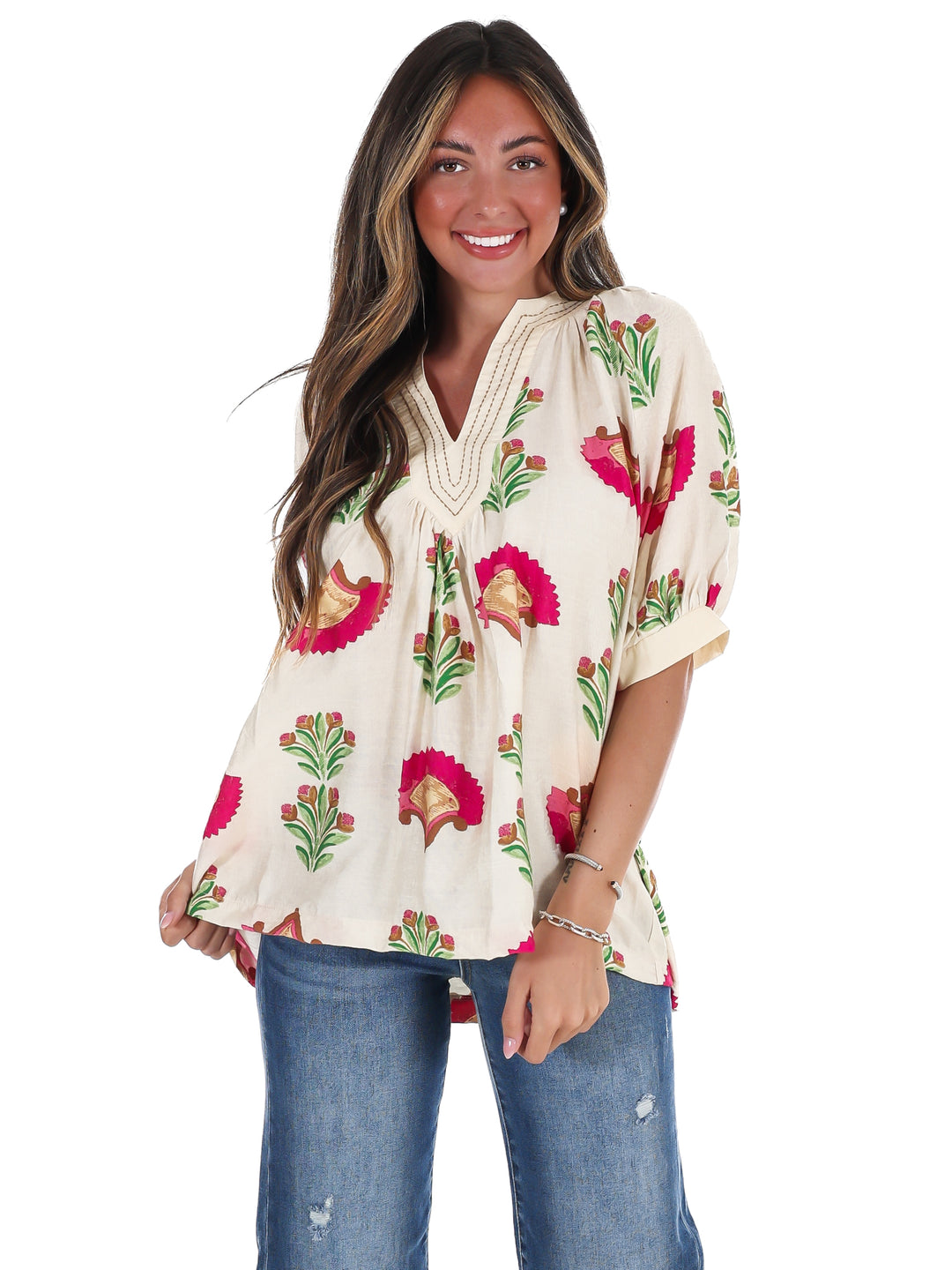 Artful Edge V-Neck Top
