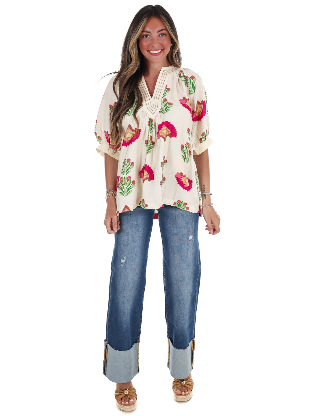 Artful Edge V-Neck Top