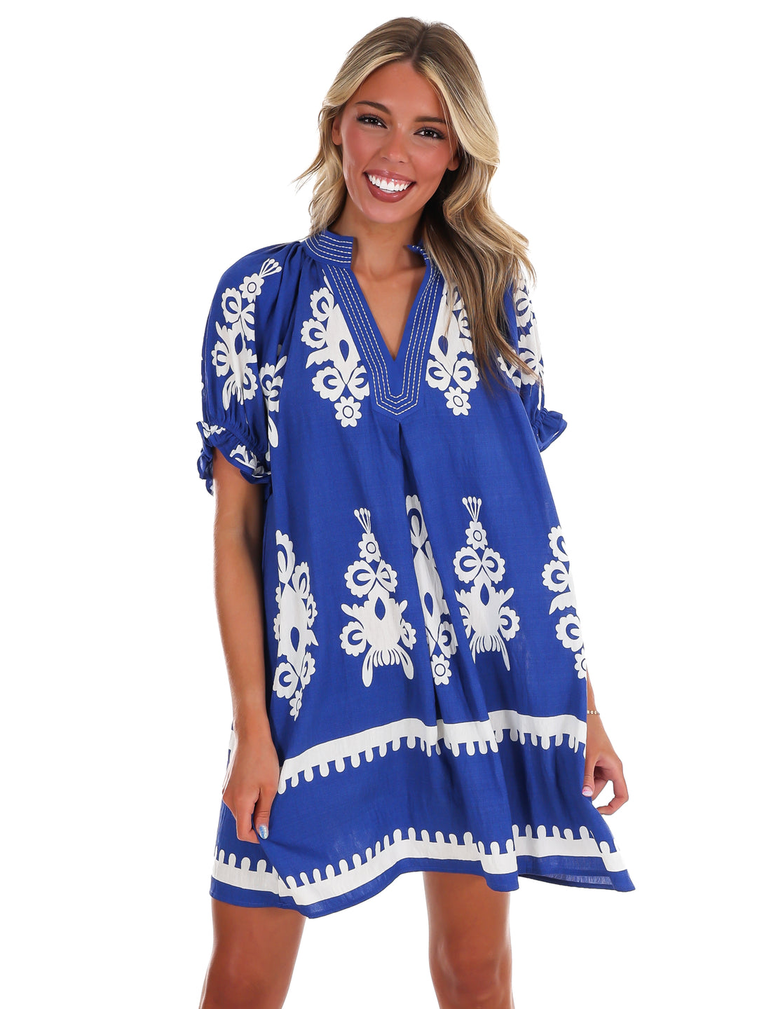 Summer Story Print Mini Dress