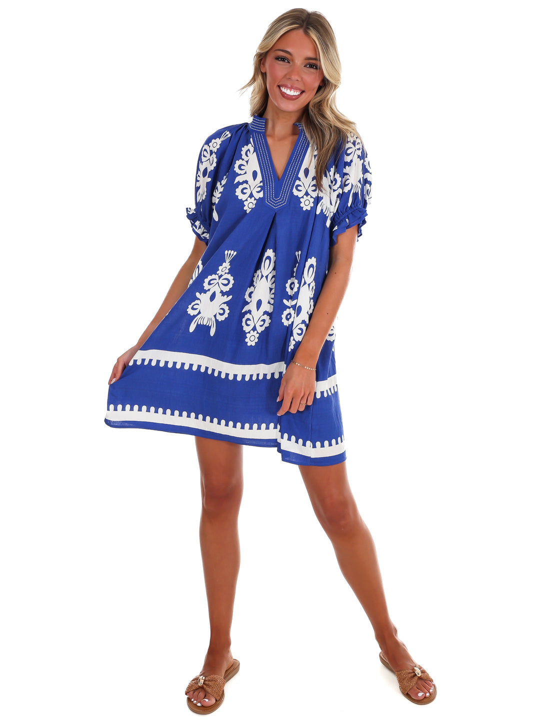 Summer Story Print Mini Dress
