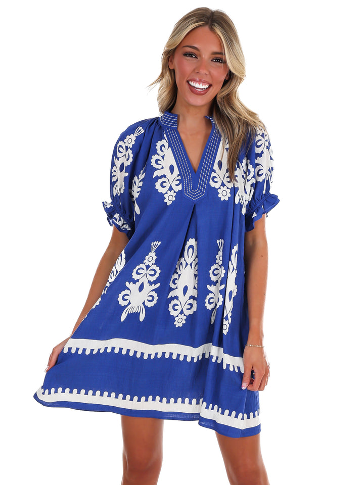 Summer Story Print Mini Dress
