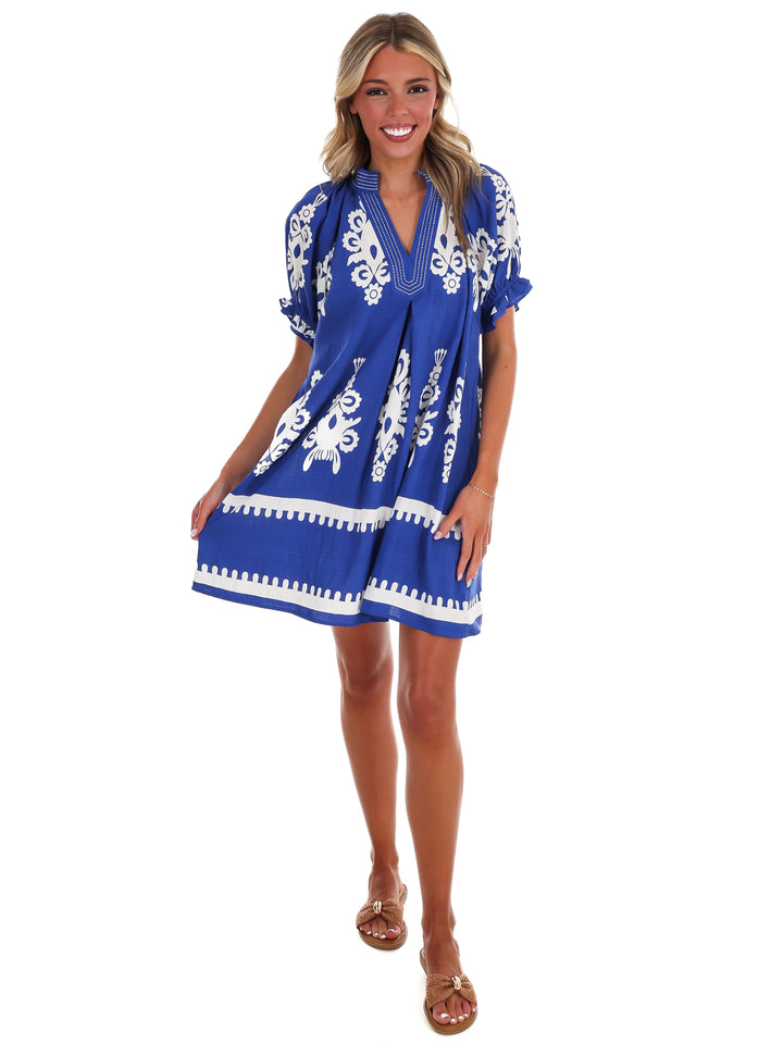 Summer Story Print Mini Dress