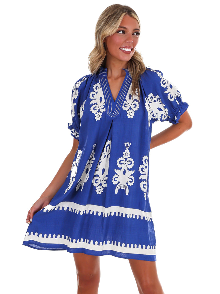 Summer Story Print Mini Dress