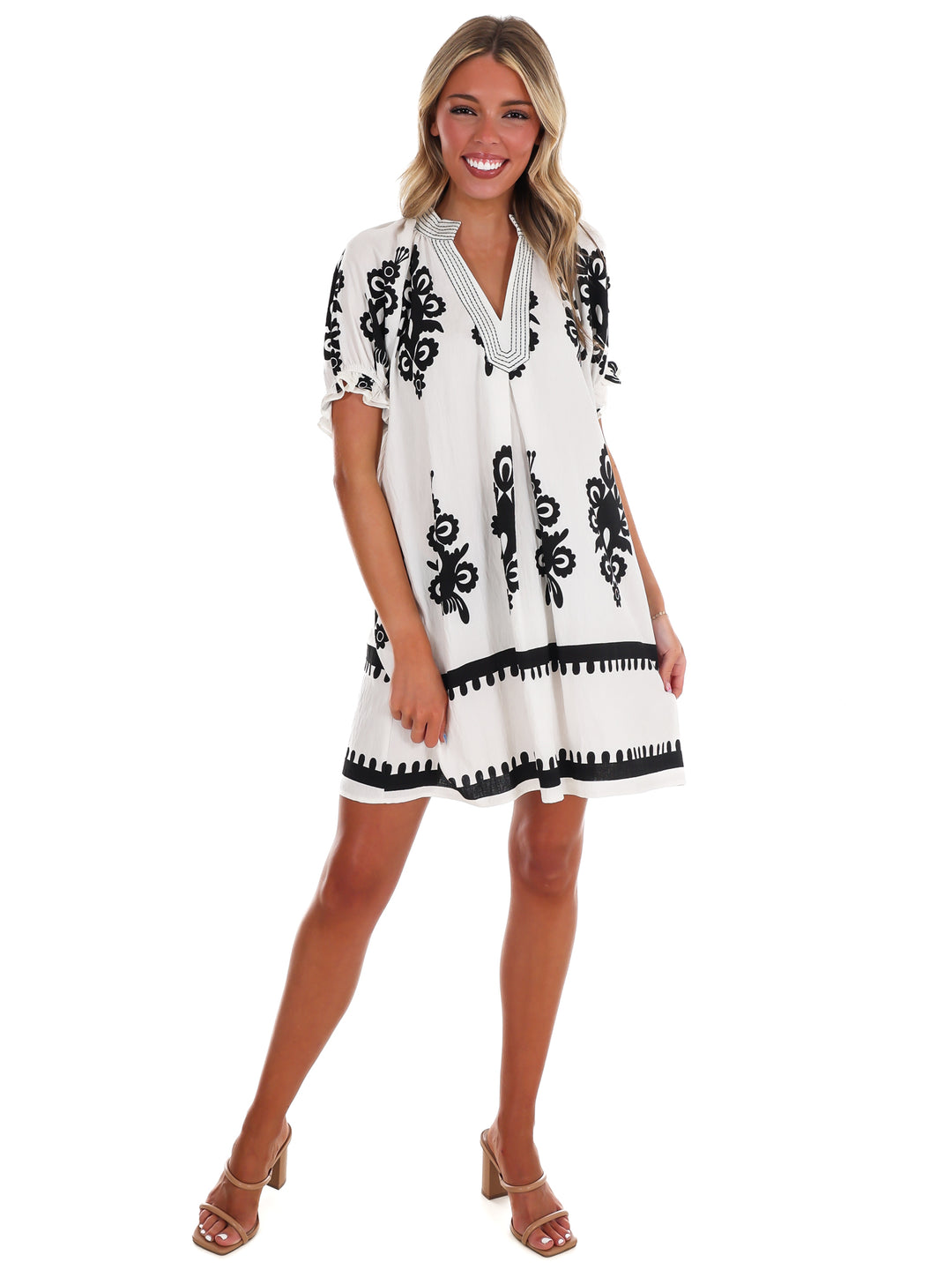Summer Story Print Mini Dress