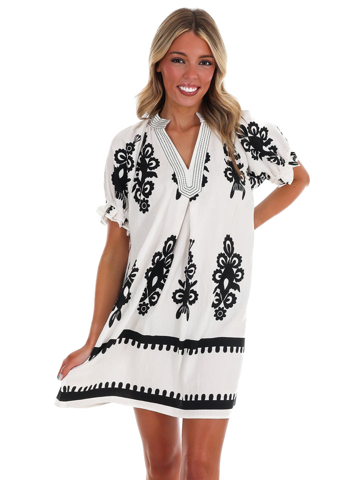 Summer Story Print Mini Dress
