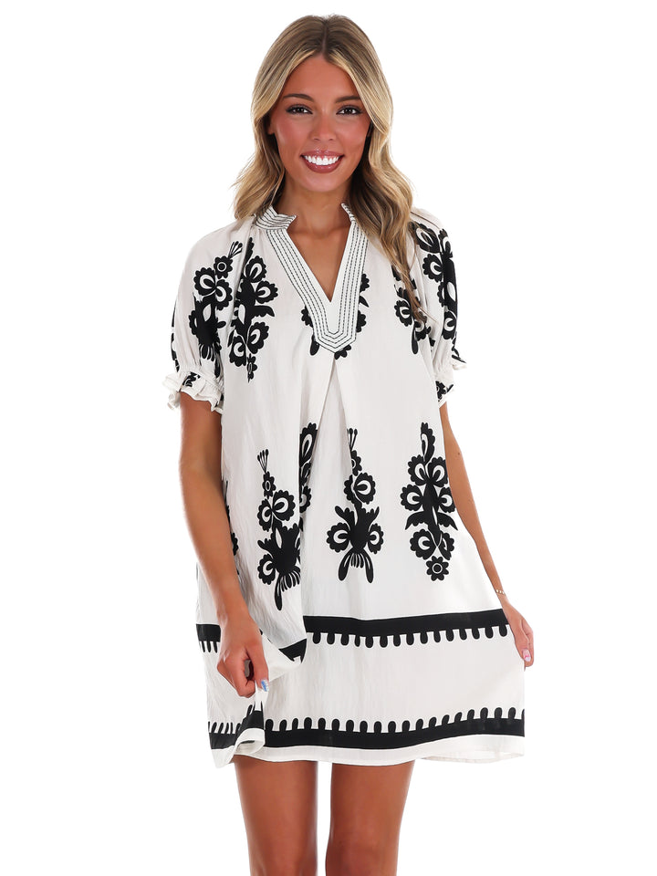 Summer Story Print Mini Dress