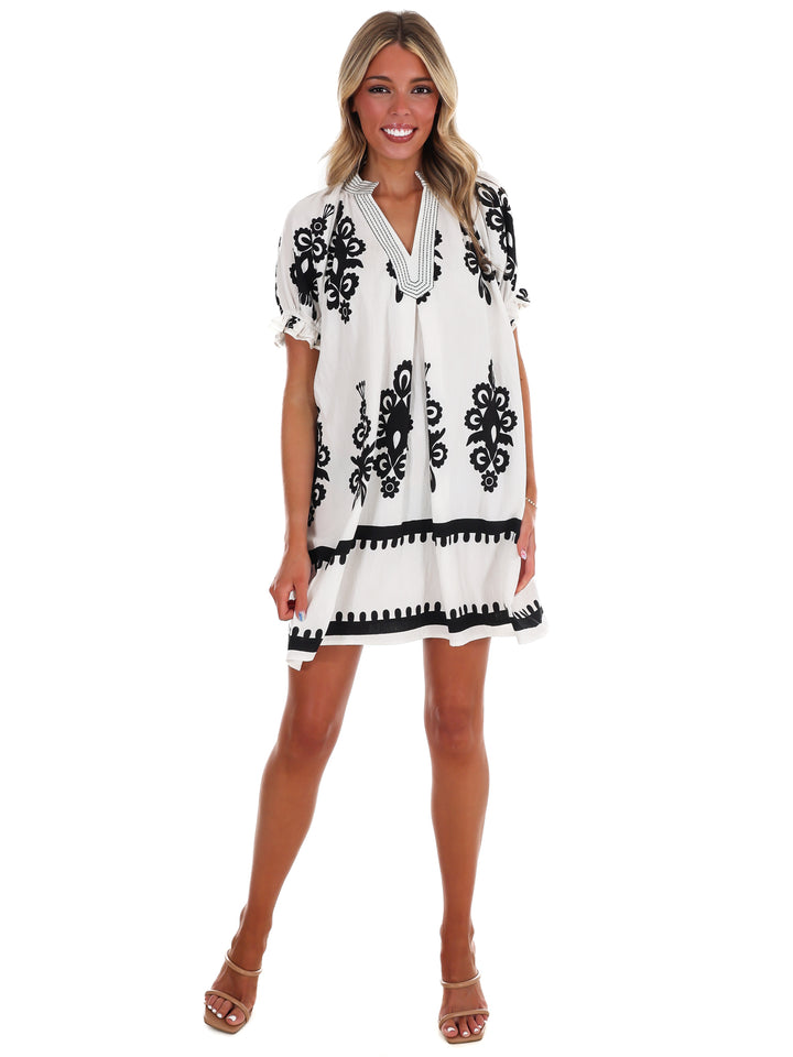 Summer Story Print Mini Dress
