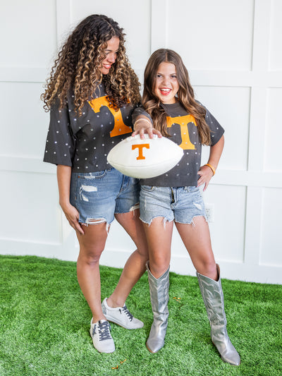 Youth Tennessee Oversized Rhinestone Crop Top