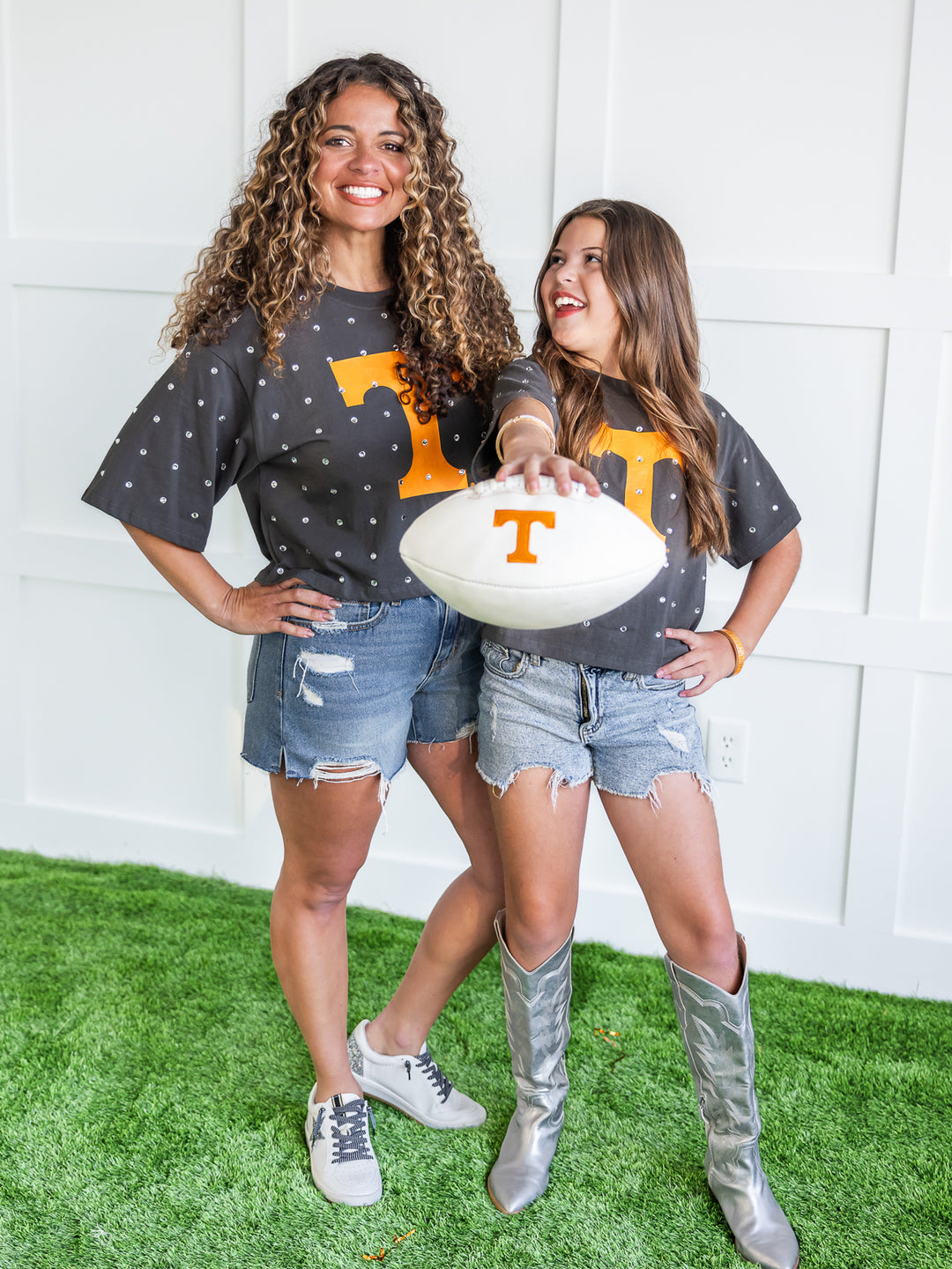 Youth Tennessee Oversized Rhinestone Crop Top